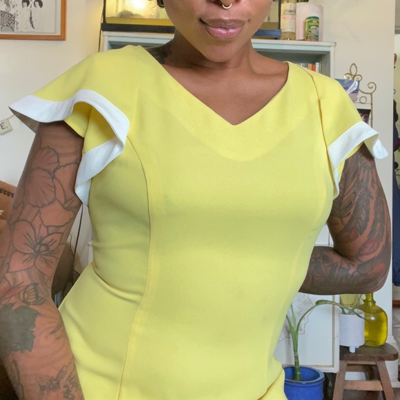 Ana Capri banana yellow cap sleeve dress - Picture 6 of 14